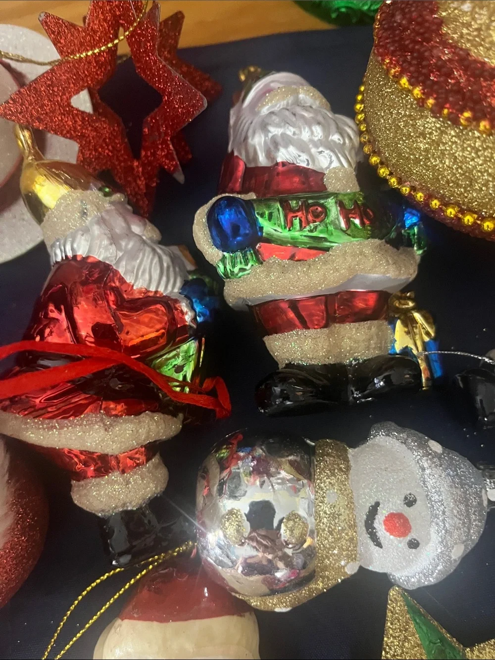 Vintage Red, Gold, Green, Blue Multicolor Christmas Ornament Lot